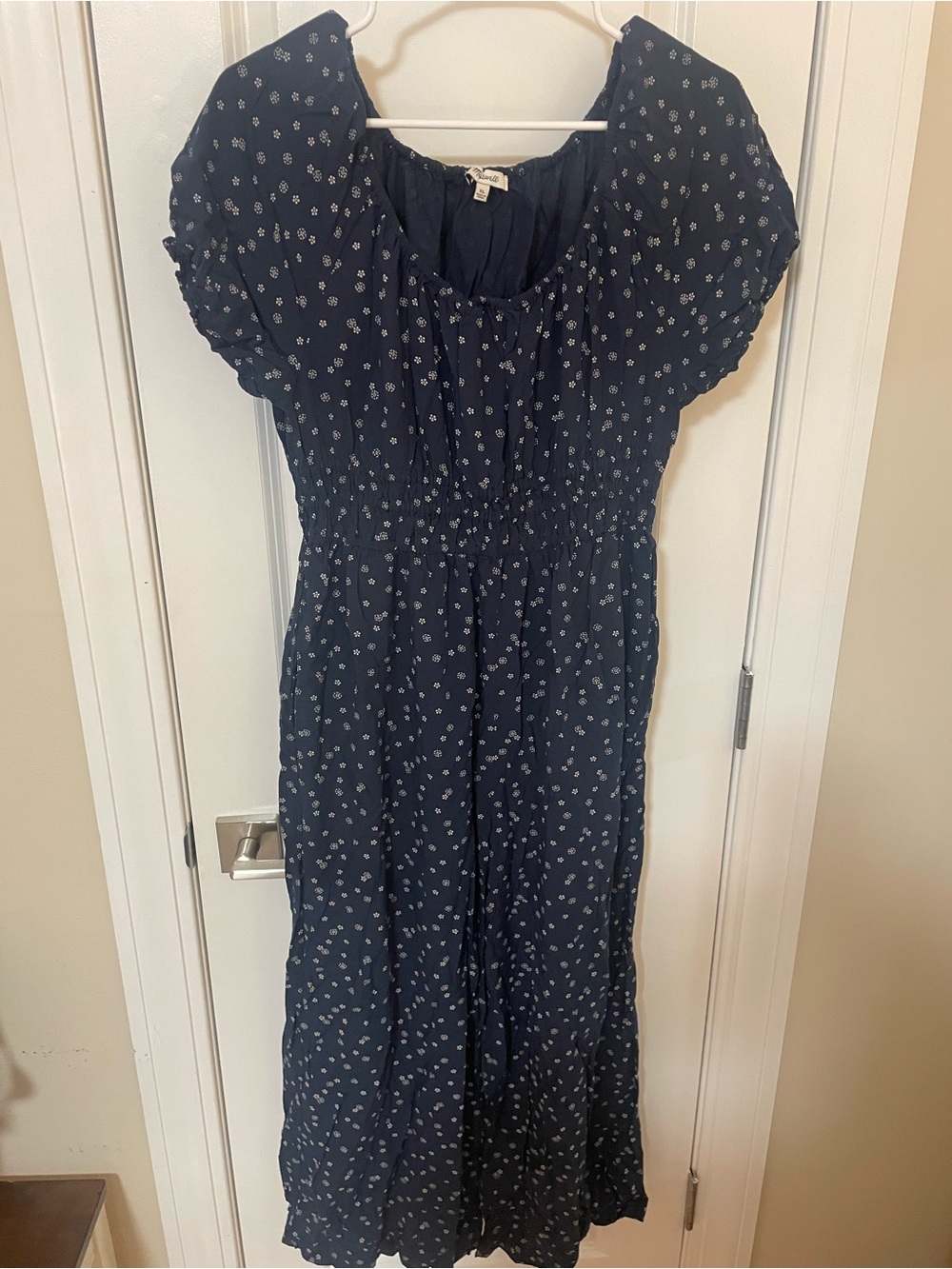 Madewell Navy Blue Floral Slip On Jumpsuit
